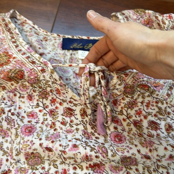 Blue Rain Women’s Long Sleeve Blouse Size XS Pink Floral Pattern - Picture 6 of 6